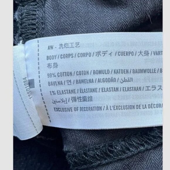 Abercrombie Curve Love High Rise Jeans Size 33/16 Charcoal Black Denim Split Hem - Picture 8 of 8